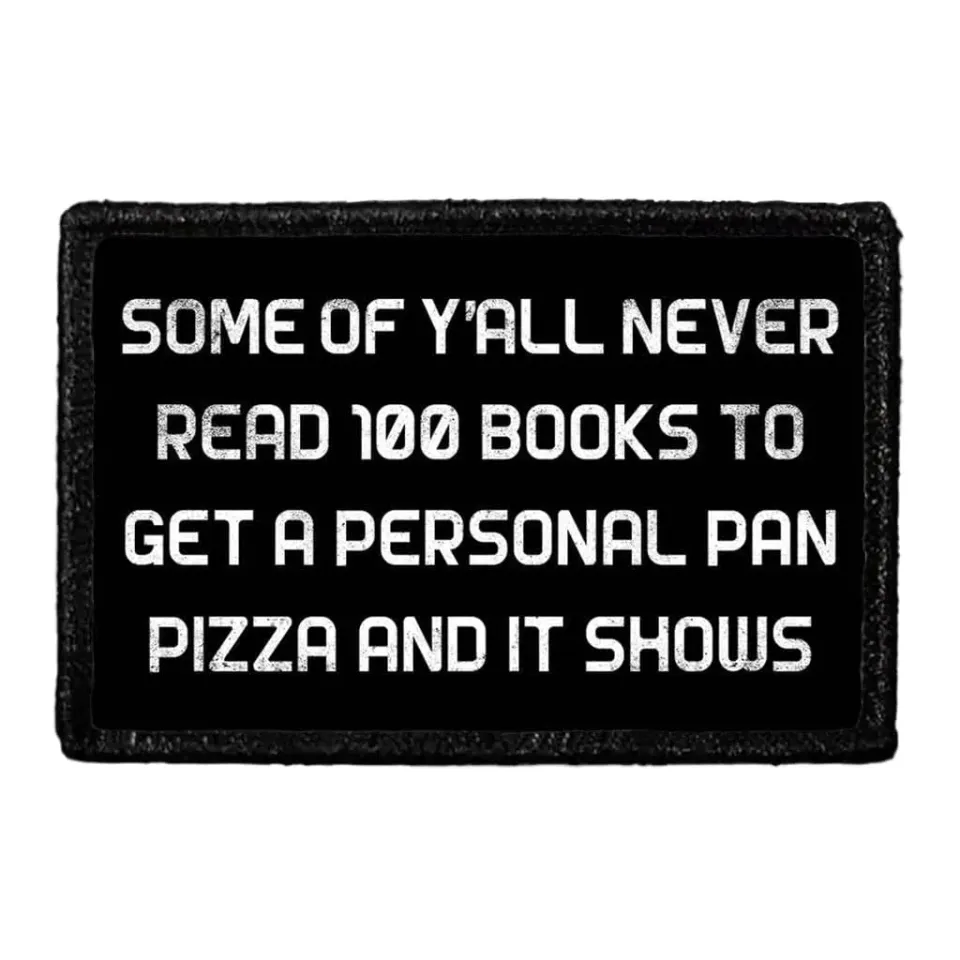 Pull Patch 100 Books Personal Pan Pizza patch velcro tekst