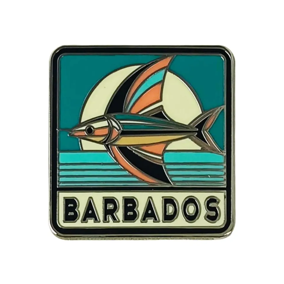 Vagabond Heart Barbados pin hård emalje 24 mm