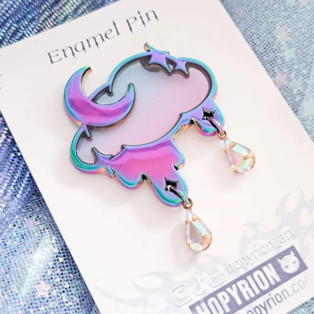 Hopyrion Sky Rain emaljepin regnbue 3 cm
