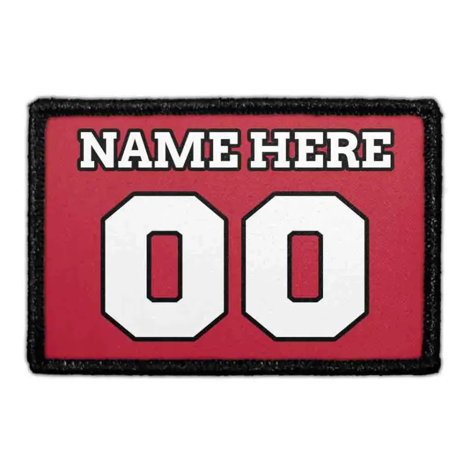 Pull Patch Jersey Red Black White patch egen tekst