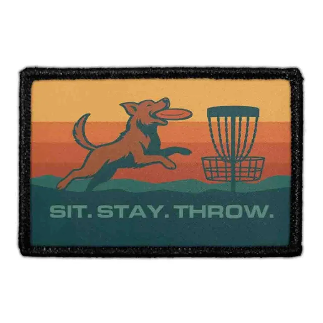 Pull Patch Sit Stay Throw patch 3x2 velcro disc golf