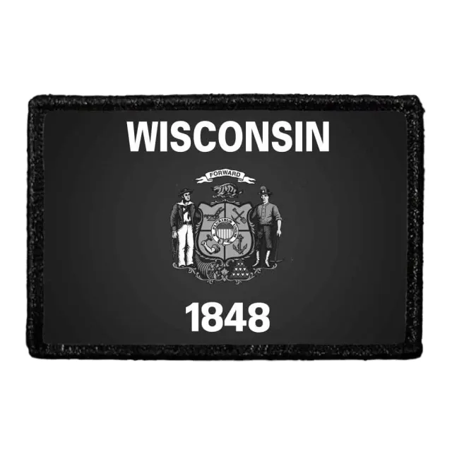 Pull Patch Wisconsin State Flag patch sort hvid