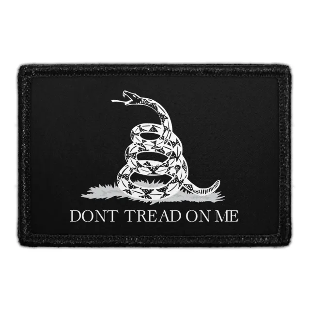 Pull Patch Don’t Tread On Me patch sort-hvid