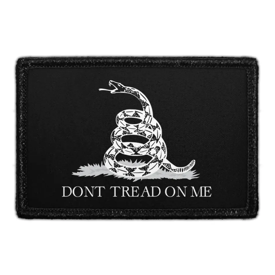 Pull Patch Don’t Tread On Me patch sort-hvid