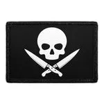 Pull Patch Skull With Knives patch med velcro – kranie med knive