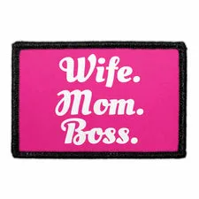 Pull Patch Wife Mom Boss patch med velcro sjov