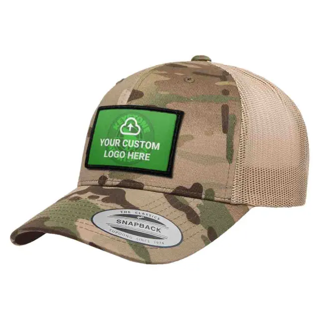 Pull Patch Custom Logo + Multicam Trucker kasket camo