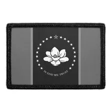 Pull Patch Mississippi State Flag patch sort hvid ny