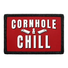 Pull Patch Cornhole & Chill patch med velcro 7,6x5 cm