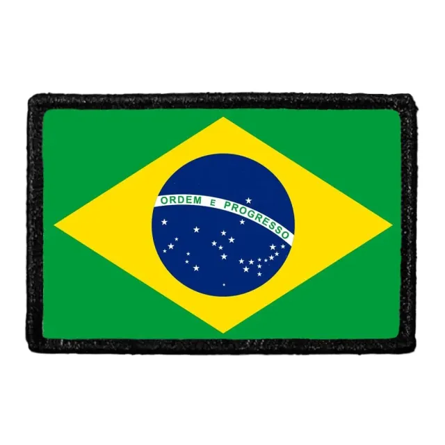 Pull Patch Brazil Flag Color patch med velcro i farve