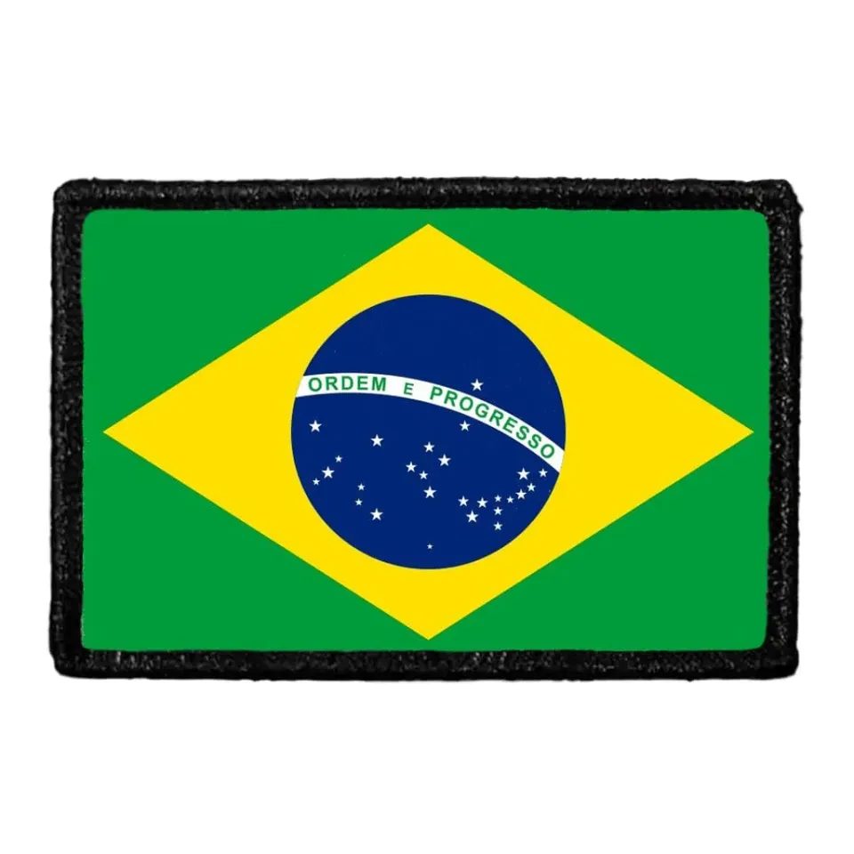 Pull Patch Brazil Flag Color patch med velcro i farve