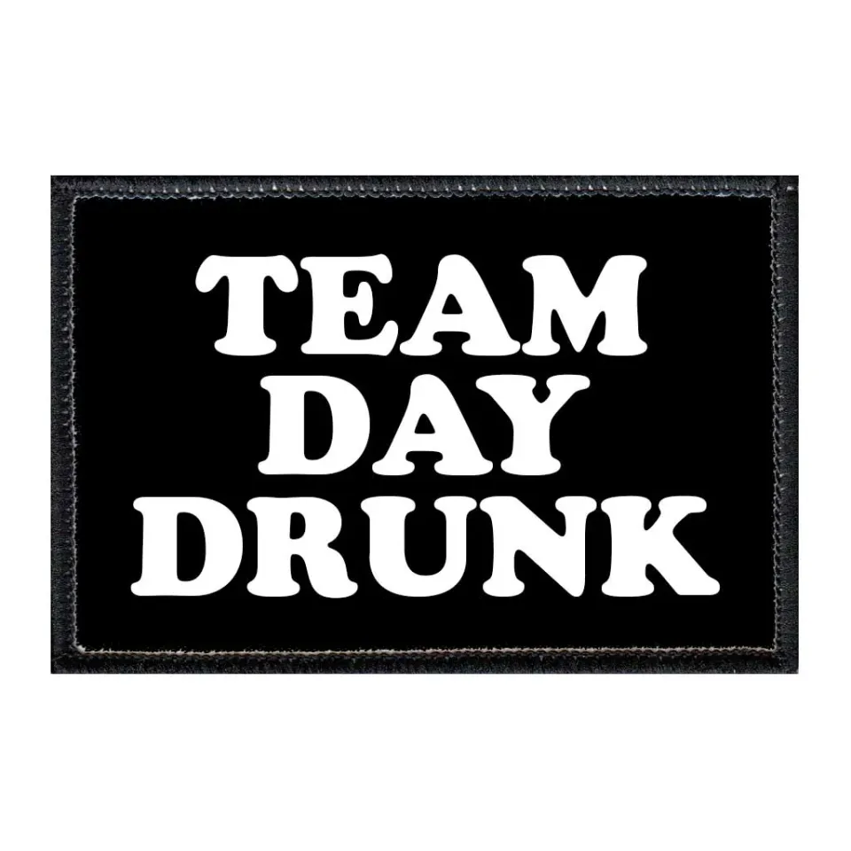 Pull Patch Team Day Drunk velcromærke hook 3x2