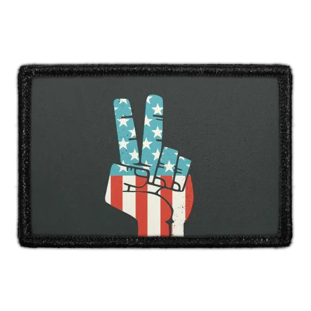 Pull Patch Peace Fingers American Flag patch
