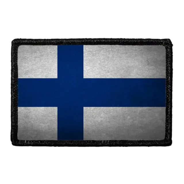 Pull Patch Finland Flag patch farvet distressed 1 stk