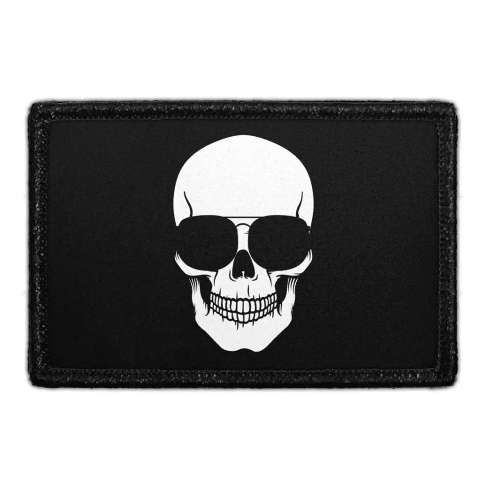 Pull Patch Skull With Sunglasses patch velcro 76x51mm