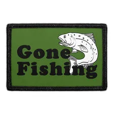 Pull Patch Gone Fishing Green lap velcro grøn