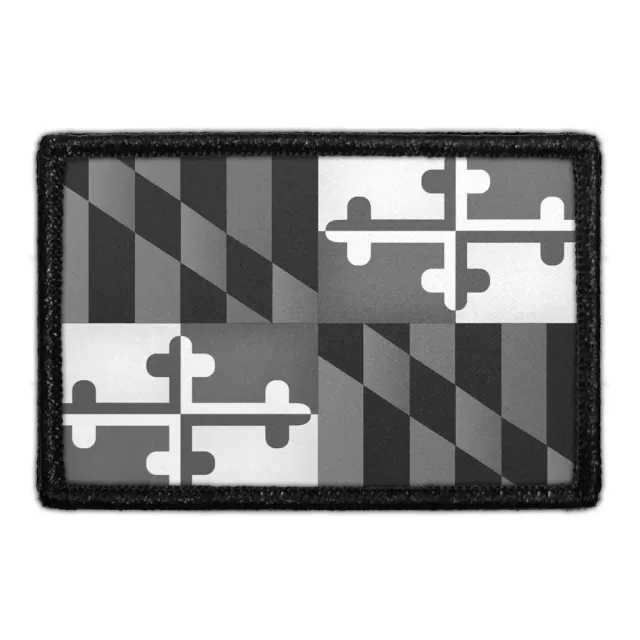 Pull Patch Maryland State Flag patch sort hvid 3x2