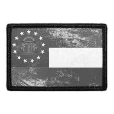 Pull Patch Georgia State Flag patch sort hvid distressed 3x2