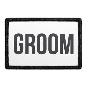 Pull Patch Groom hvid patch velcro bryllup