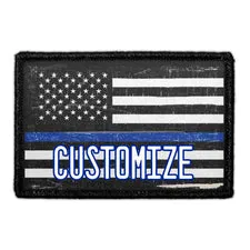 Pull Patch US Flag Thin Blue Line patch distressed