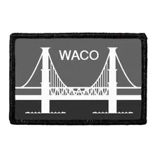 Pull Patch Waco City Flag patch sort-hvid velcro