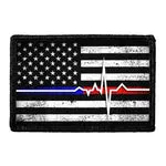 Pull Patch American Flag Lifeline Black and White Distressed patch velcro