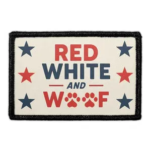 Pull Patch Red White And Woof patch med velcro