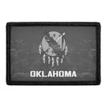 Pull Patch Oklahoma State Flag Black White Distressed patch velcro