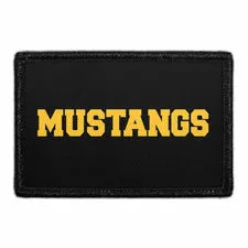 Pull Patch Mustangs on Black patch 3x2" sort