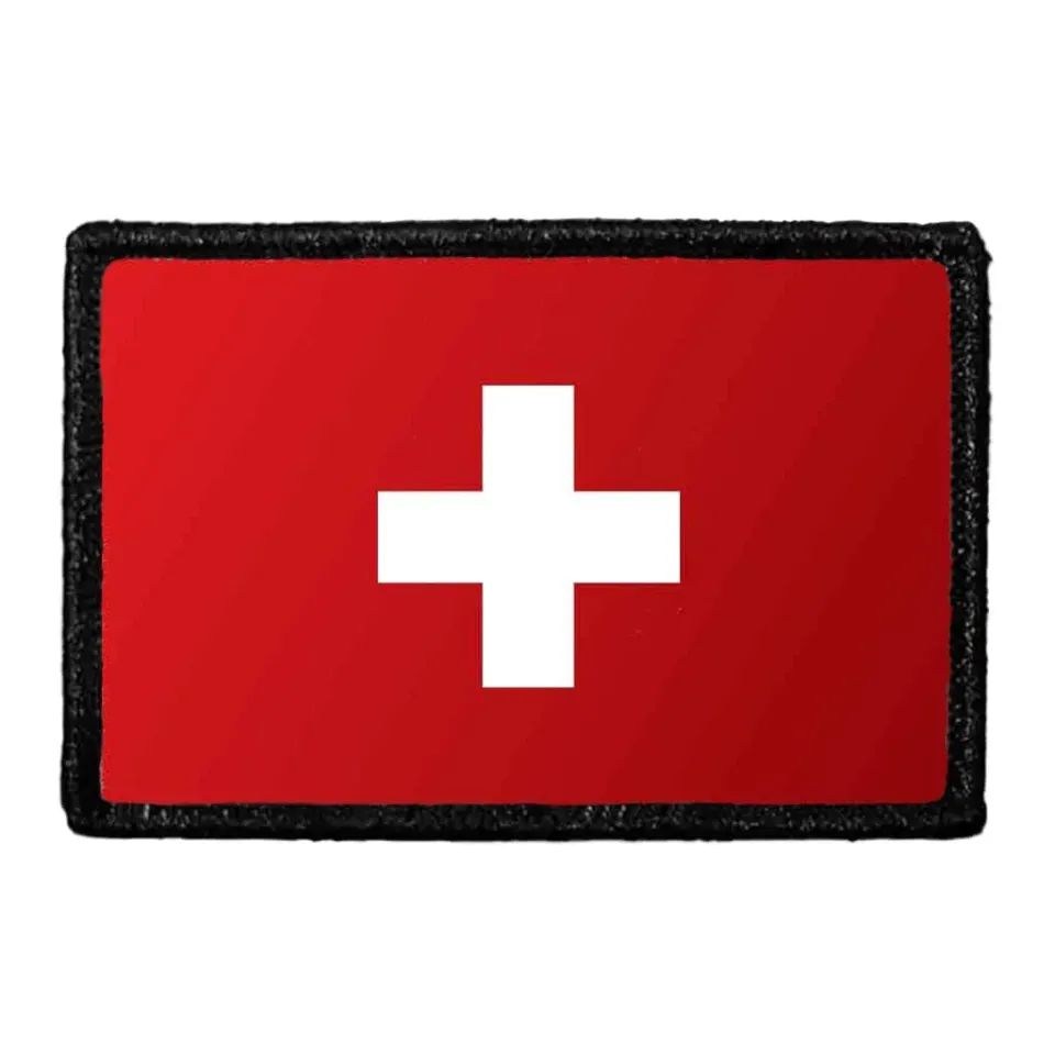 Pull Patch Switzerland Flag Color patch velcro