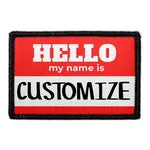 Pull Patch Hello My Name Is patch rød