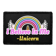 Pull Patch I Believe In Me Unicorn patch med velcro