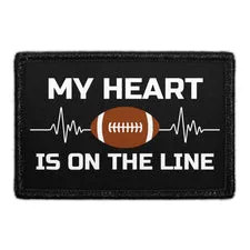 Pull Patch My Heart Is On The Line Football patch med velcro