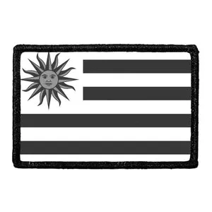 Pull Patch Uruguay Flag patch sort-hvid velcro