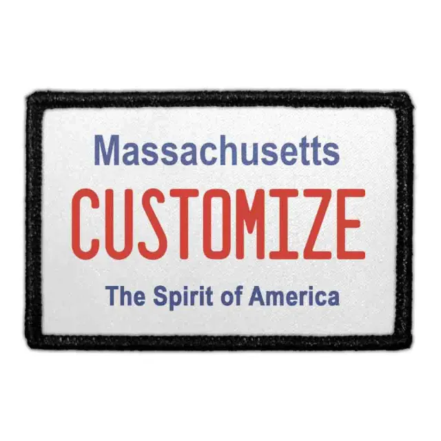 Pull Patch Massachusetts nummerplade patch med egen tekst