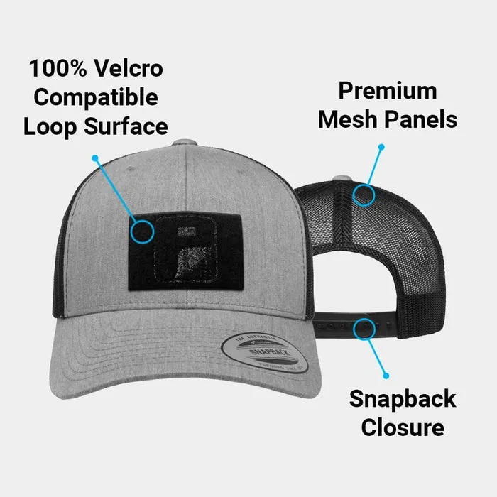 Pull Patch Trucker Curved Bill Snapback kasket heather sort mesh