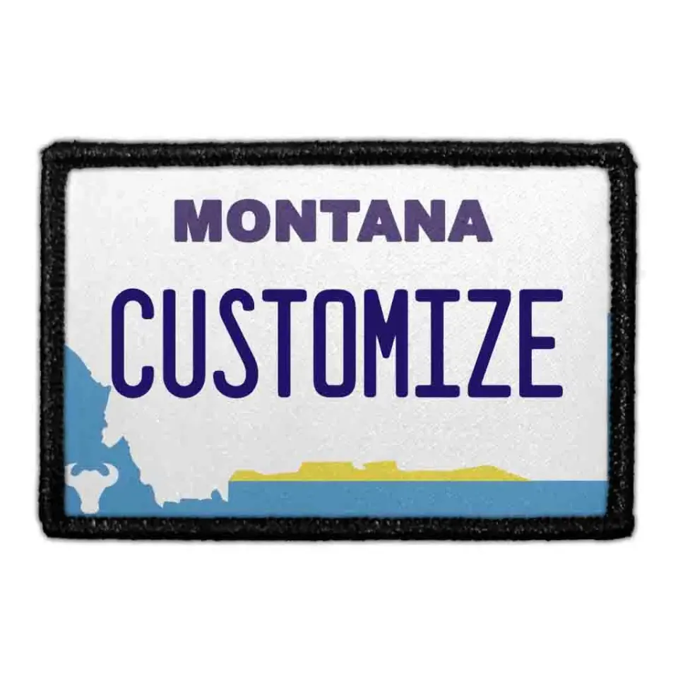 Pull Patch Montana nummerplade patch custom 3x2 polyester