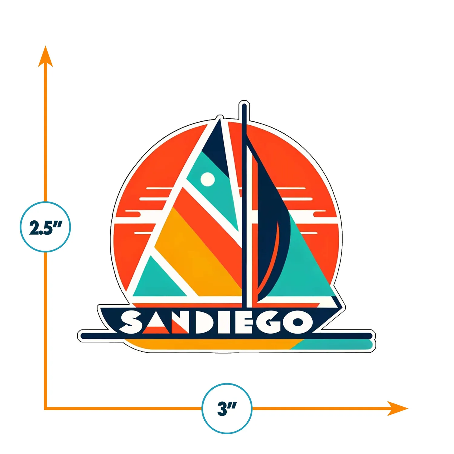 Vagabond Heart San Diego klistermærke 64x76 mm