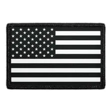 Pull Patch American Flag Black White patch sort-hvid