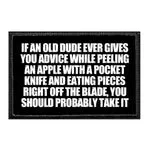 Pull Patch Old Dude Advice velcropatch 3x2" citat