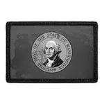 Pull Patch Washington State Flag patch sort hvid