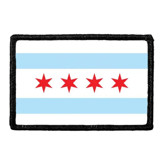 Pull Patch Chicago City Flag patch farve