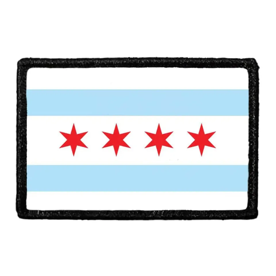 Pull Patch Chicago City Flag patch farve
