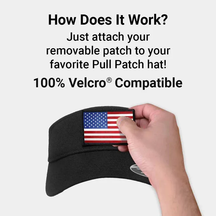 Pull Patch Visor Curved Bill Flexfit kasket sort