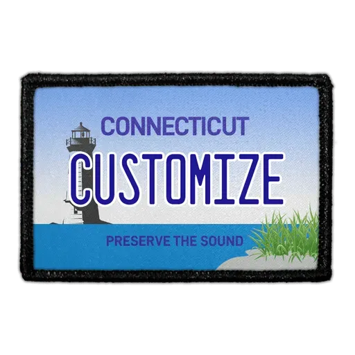 Pull Patch Connecticut nummerplade patch med egen tekst
