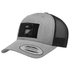 Pull Patch Trucker Curved Bill Snapback kasket heather sort mesh