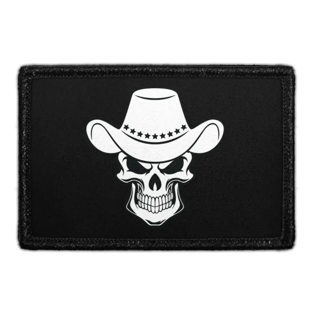 Pull Patch Skull With Hat patch med velcro – hat