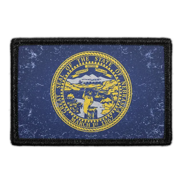 Pull Patch Nebraska Flag patch distressed velcro