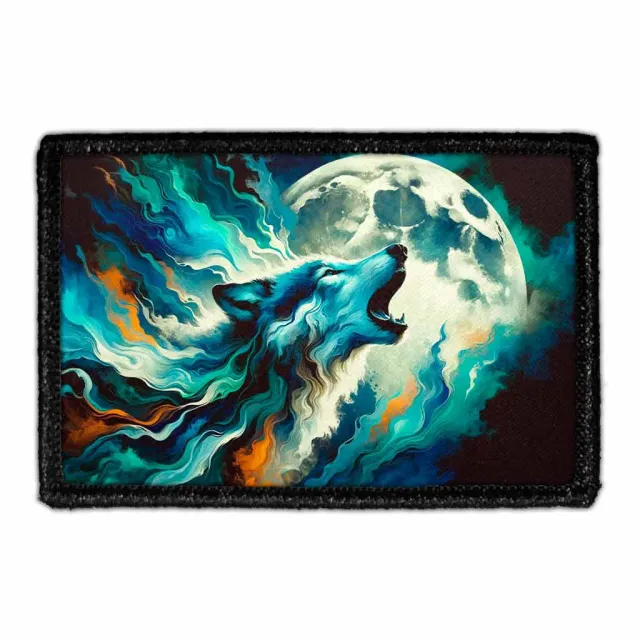 Pull Patch Aqua Noir Wolf patch 76x51 mm velcro