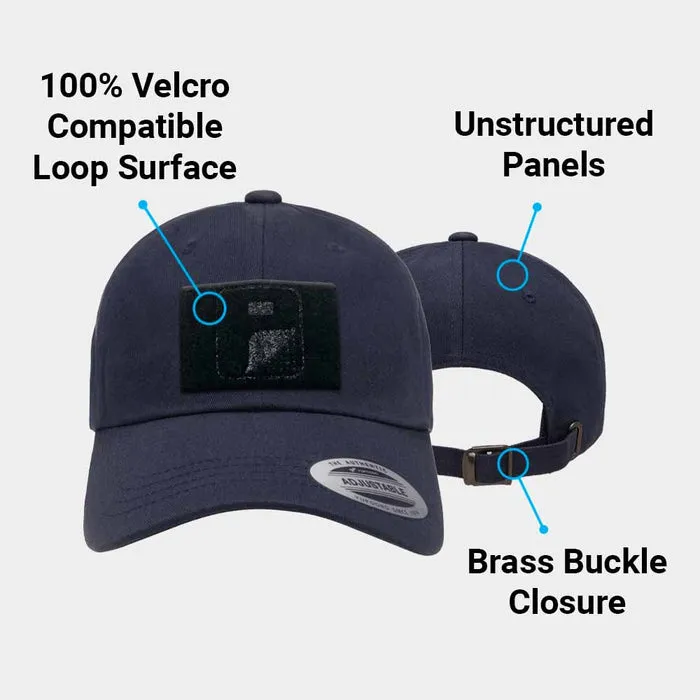 Pull Patch Dad Hat Curved Bill Adjustable kasket navy bomuld